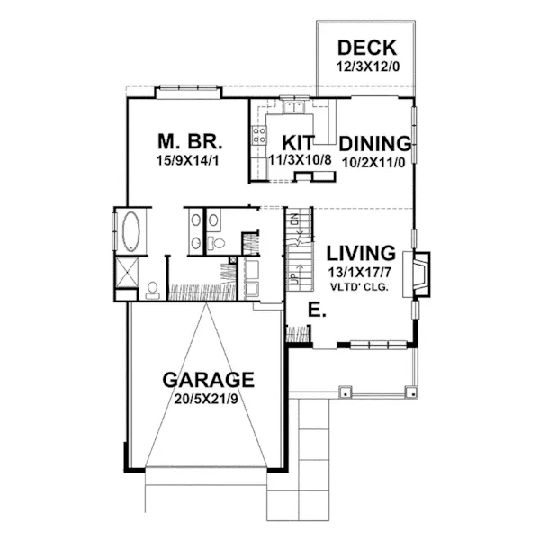 Southern House Plan First Floor - Mira Shingle Country Farmhouse 046D-0077 - Shop House Plans and More