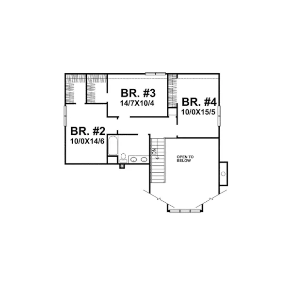 Southern House Plan Second Floor - Mira Shingle Country Farmhouse 046D-0077 - Shop House Plans and More