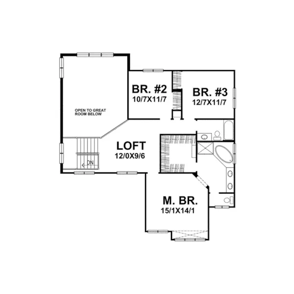 Southern House Plan Second Floor - Nelson Traditional Home 046D-0081 - Shop House Plans and More