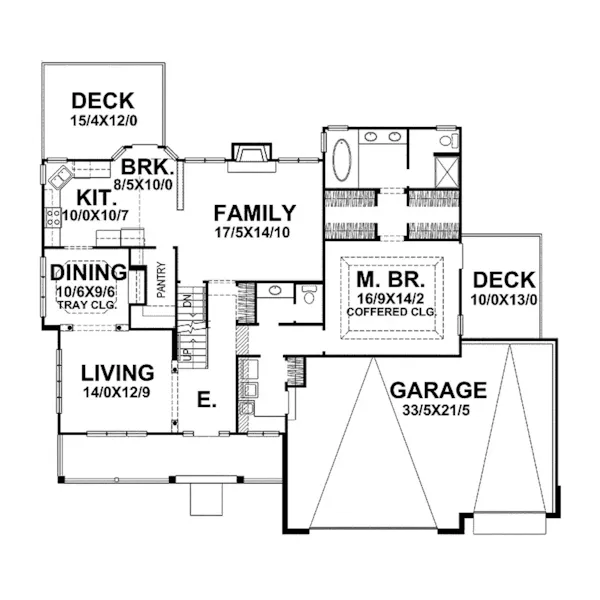 Country House Plan First Floor - Jeffrey Park Craftsman Home 046D-0082 - Search House Plans and More