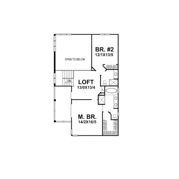 Arts & Crafts House Plan Second Floor - Chesnut Ridge Shingle Style Home 046D-0084 - Search House Plans and More