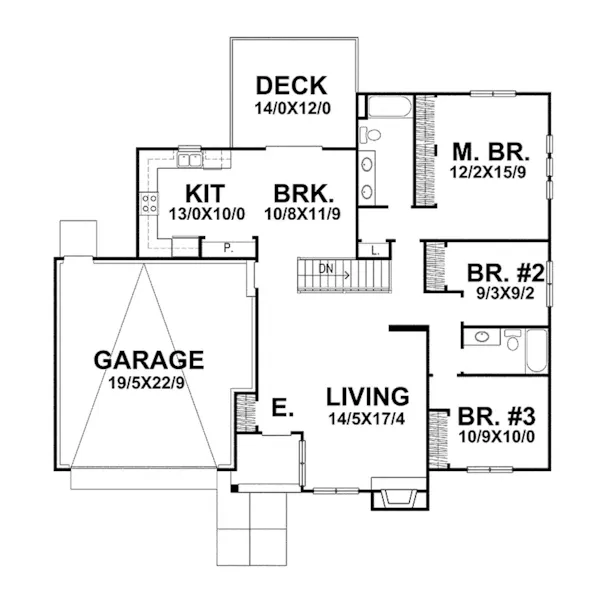 Traditional House Plan First Floor - Greenwalk Ranch Home 046D-0087 - Search House Plans and More