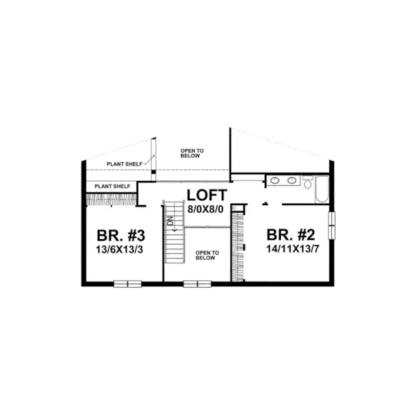 Craftsman House Plan Second Floor - Nannette Prairie Style Home 046D-0089 - Shop House Plans and More