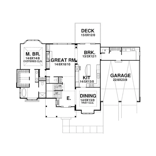 Craftsman House Plan First Floor - Loma Linda Inviting Country Home 046D-0110 - Shop House Plans and More