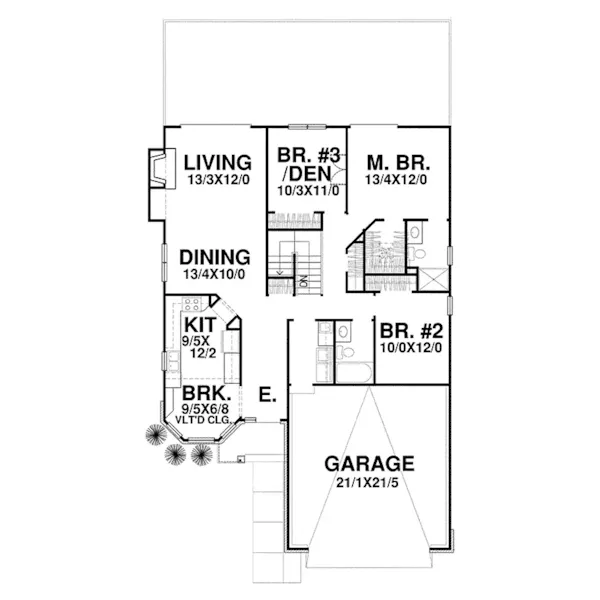 Southern House Plan First Floor - Wicklow Shingle Craftsman Home 046D-0112 - Shop House Plans and More