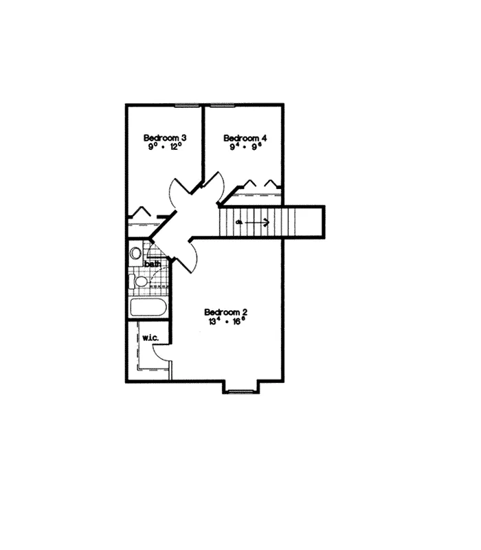 Traditional House Plan Second Floor - Fowler Stucco Ranch Home 047D-0007 - Search House Plans and More