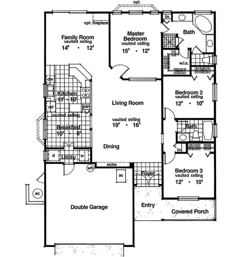 Country House Plan First Floor - Sugar Mill Craftsman Home 047D-0008 - Shop House Plans and More