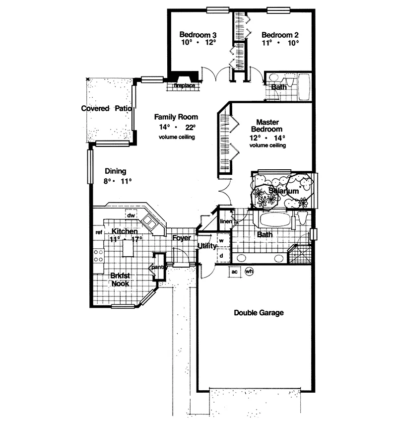 Southwestern House Plan First Floor - Lutz Lake Narrow Lot Home 047D-0010 - Shop House Plans and More