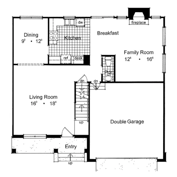 Craftsman House Plan First Floor - Madeira Country Home 047D-0014 - Shop House Plans and More