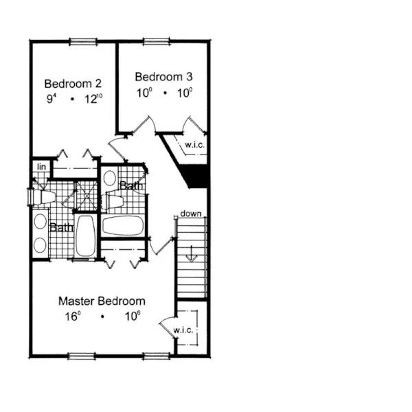 Craftsman House Plan Second Floor - Madeira Country Home 047D-0014 - Shop House Plans and More