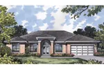 Formal Sunbelt Home With Enticing Arched Front Entrance