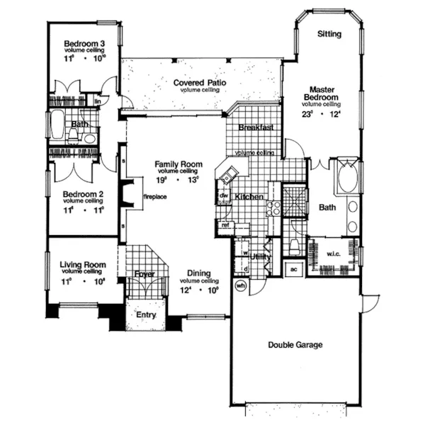 Spanish House Plan First Floor - Coquina Key Florida Style Home 047D-0026 - Search House Plans and More