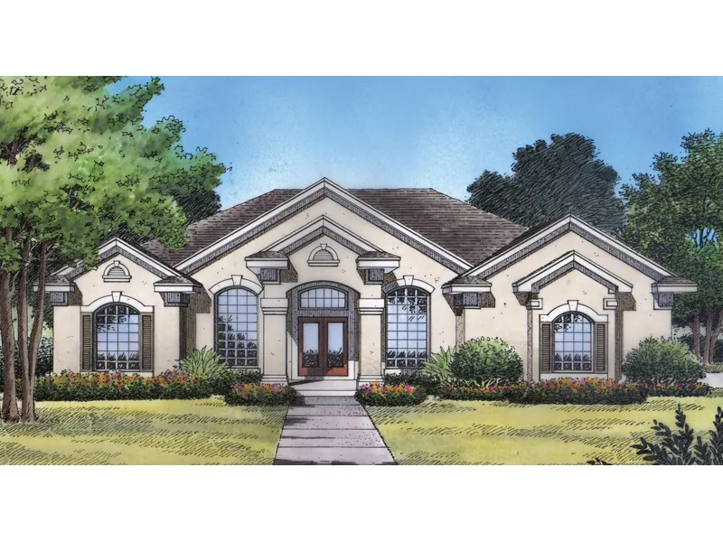 Very Formal Sunbelt Design With Great Curb Appeal