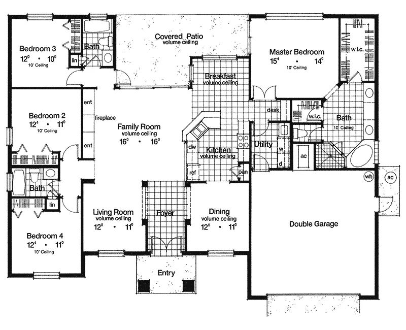Contemporary House Plan First Floor - Fruitville Luxury Sunbelt Home 047D-0038 - Search House Plans and More