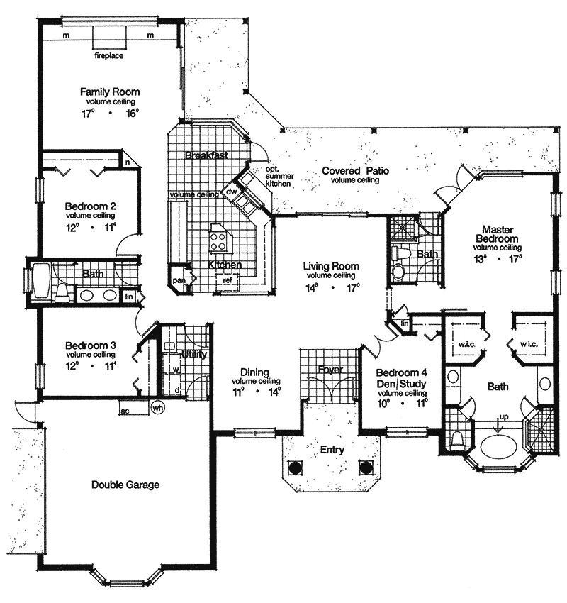 Spanish House Plan First Floor - Sara Bay Floridian Style Home 047D-0041 - Shop House Plans and More
