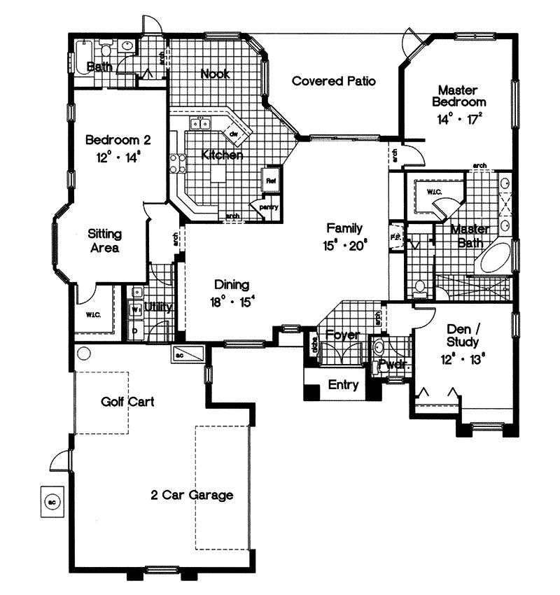 Sunbelt House Plan First Floor - Lockwood Ridge Modern Home 047D-0043 - Shop House Plans and More