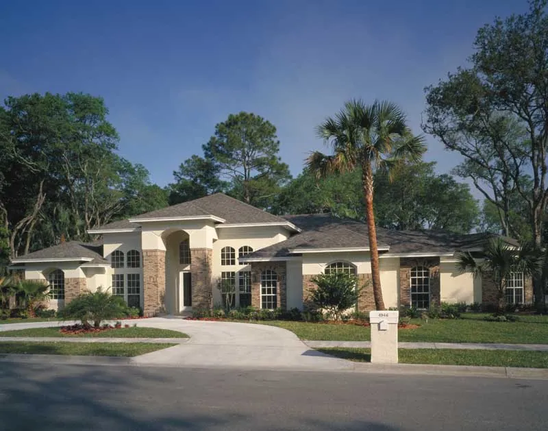 Sunbelt House Plan Front Photo 01 - Palm Aire Adobe Style Home 047D-0046 - Shop House Plans and More