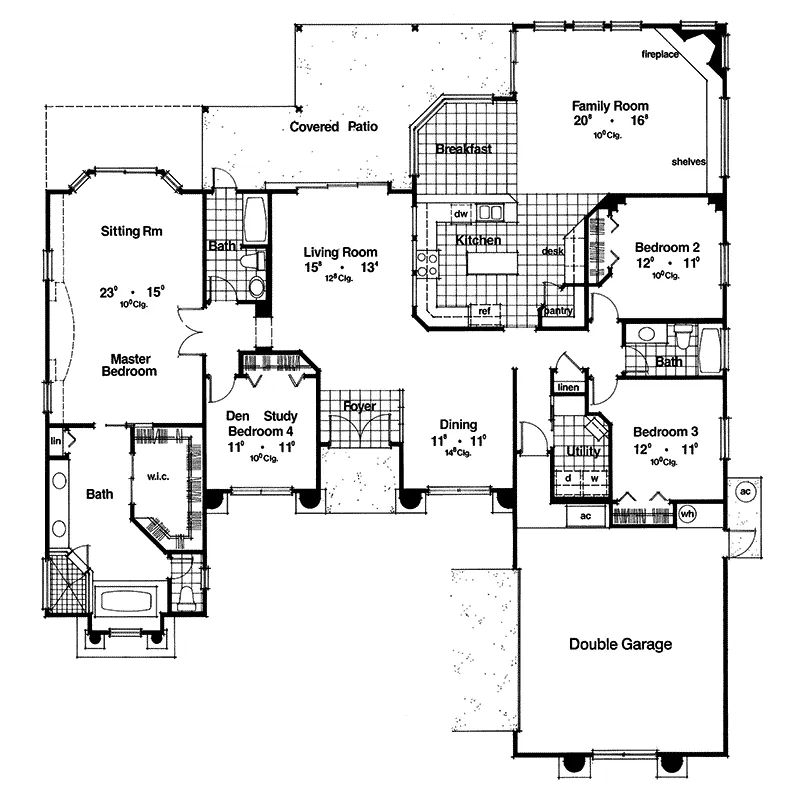 Contemporary House Plan First Floor - Siesta Hill Florida Style Home 047D-0048 - Shop House Plans and More