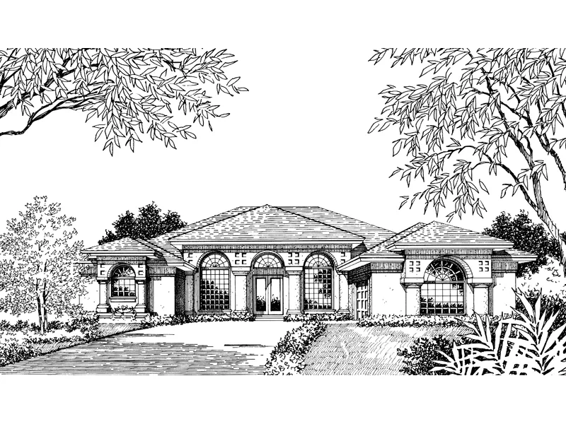 Southwestern House Plan Front Image of House - Siesta Hill Florida Style Home 047D-0048 - Shop House Plans and More