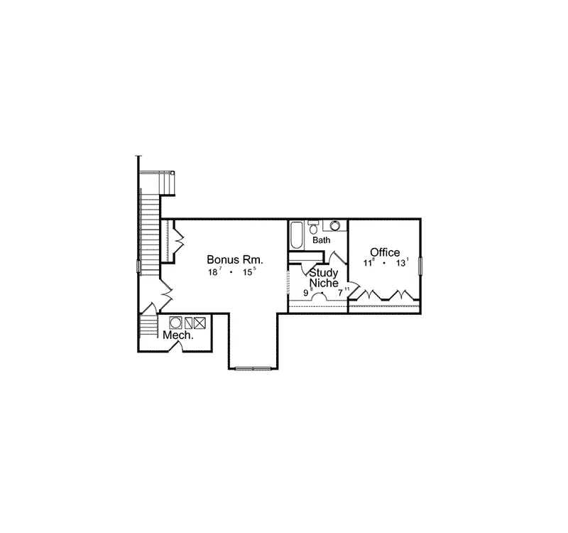 Craftsman House Plan Bonus Room - Sandpiper Luxury Sunbelt Home 047D-0052 - Shop House Plans and More