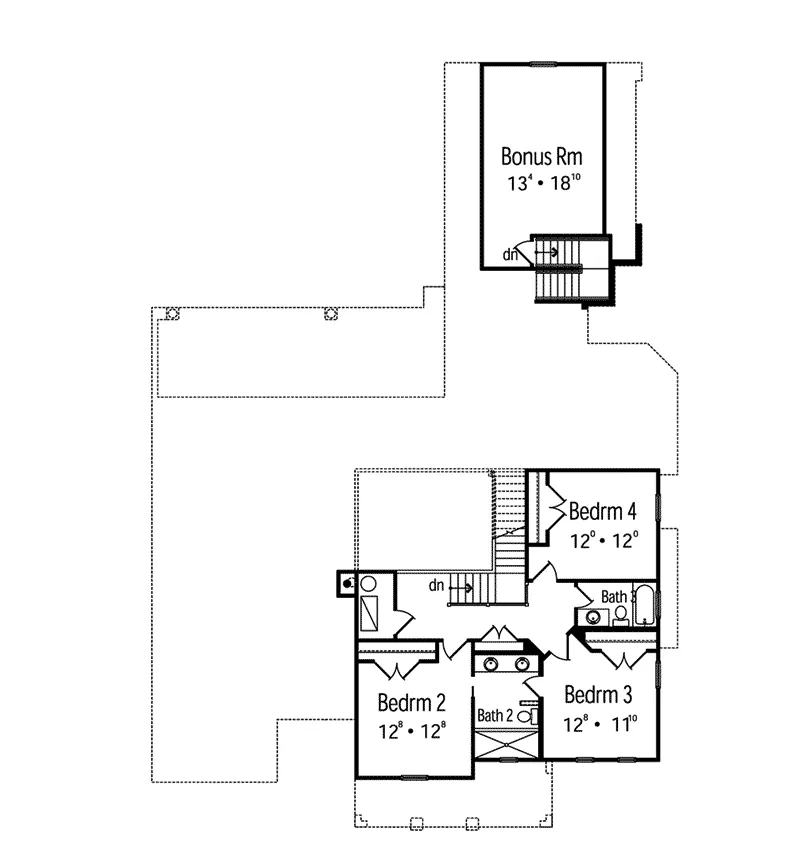 Santa Fe House Plan Second Floor - Davenport Mediterranean Home 047D-0055 - Search House Plans and More