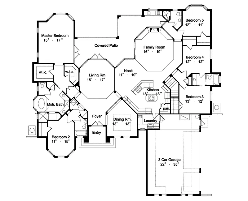 Southern House Plan First Floor - Juliana Luxury Home 047D-0056 - Search House Plans and More
