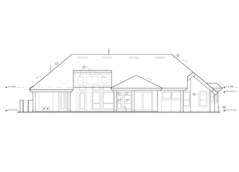 Country French House Plan Rear Elevation - Lowery Country French Home 047D-0057 - Shop House Plans and More