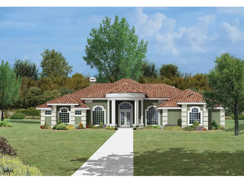 Traditional House Plan Front Image - Berkley Spanish Home 047D-0059 - Search House Plans and More