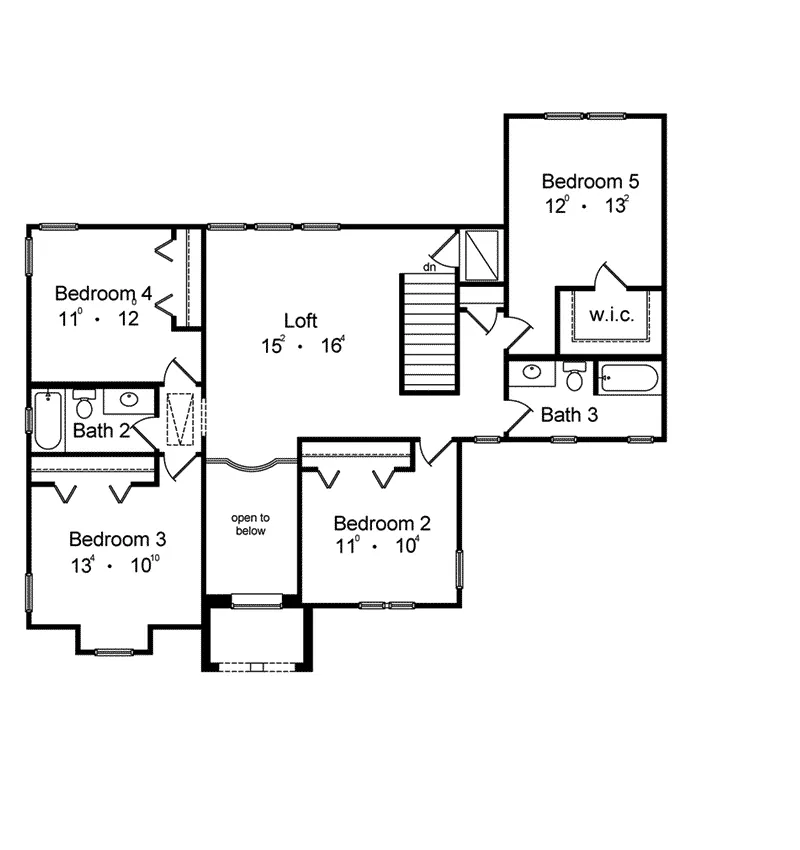 Tudor House Plan Second Floor - Bramble Ridge Spanish Home 047D-0071 - Search House Plans and More