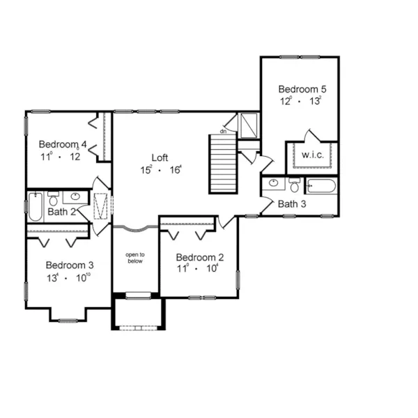 Southern House Plan Second Floor - Bramble Ridge Spanish Home 047D-0071 - Search House Plans and More