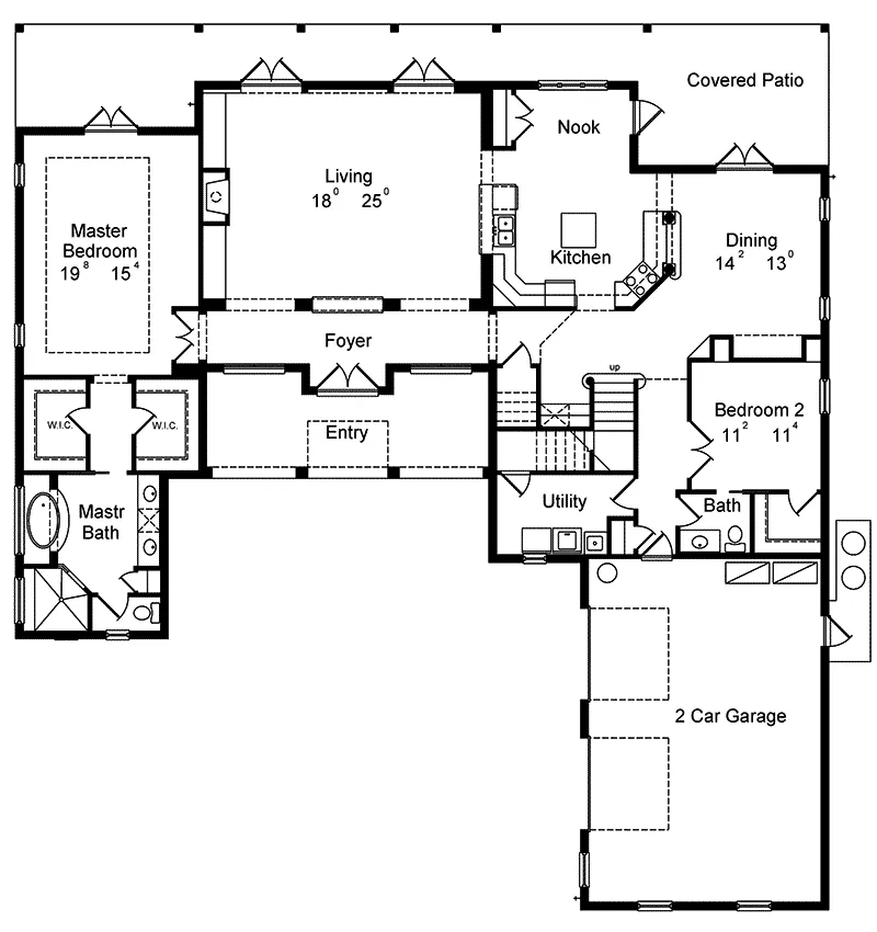 Traditional House Plan First Floor - Tropicana Spanish Style Home 047D-0073 - Shop House Plans and More