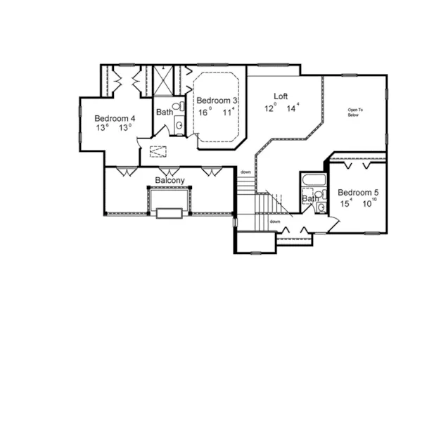 Spanish House Plan Second Floor - Tropicana Spanish Style Home 047D-0073 - Shop House Plans and More