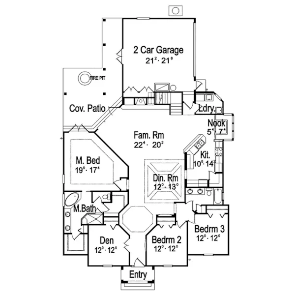 Modern House Plan First Floor - Dorsey Park European Home 047D-0083 - Search House Plans and More