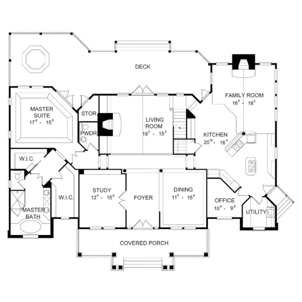 Country House Plan First Floor - Margate Rustic Mountain Home 047D-0086 - Shop House Plans and More