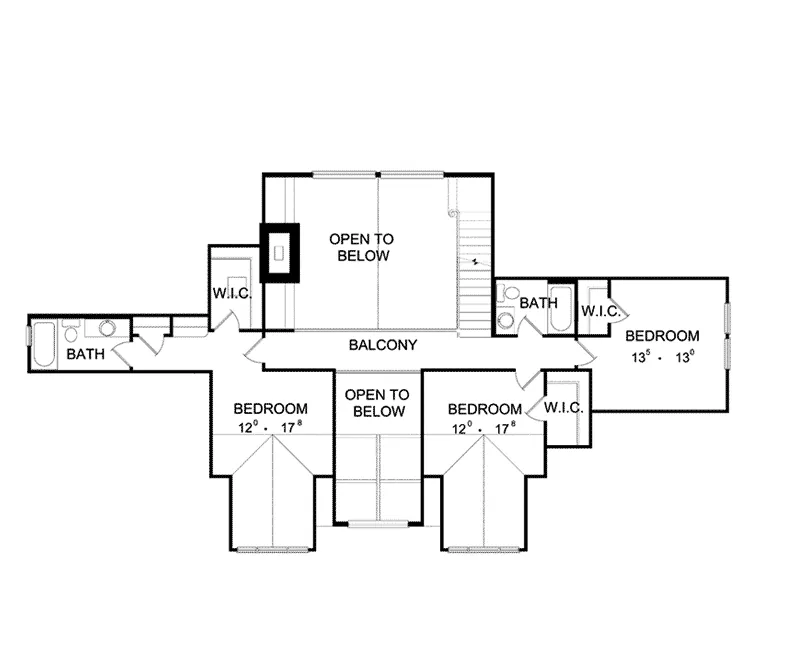 Traditional House Plan Second Floor - Margate Rustic Mountain Home 047D-0086 - Shop House Plans and More