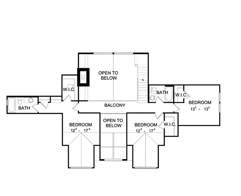 Country House Plan Second Floor - Wilder Rustic Craftsman Home 047D-0087 - Shop House Plans and More