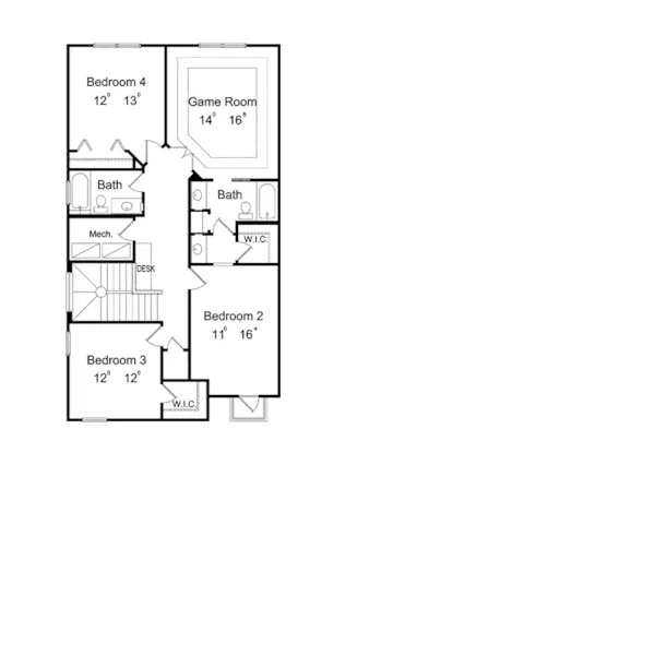 Country House Plan Second Floor - Hampton Hill Colonial Home 047D-0089 - Search House Plans and More