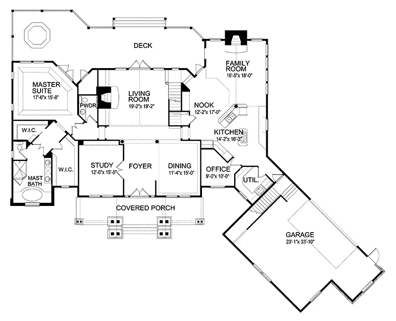 Luxury House Plan First Floor - Oriole Place Mountain Home 047D-0090 - Shop House Plans and More