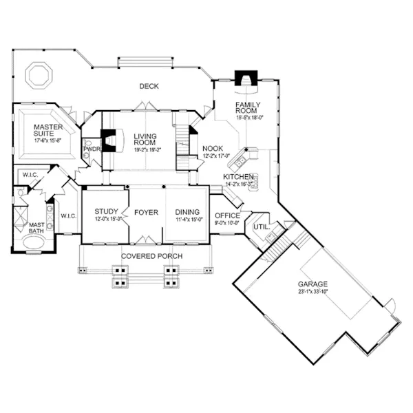 Traditional House Plan First Floor - Oriole Place Mountain Home 047D-0090 - Shop House Plans and More