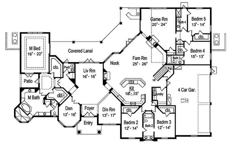 Modern House Plan First Floor - Lantana Luxury Ranch Home 047D-0093 - Shop House Plans and More