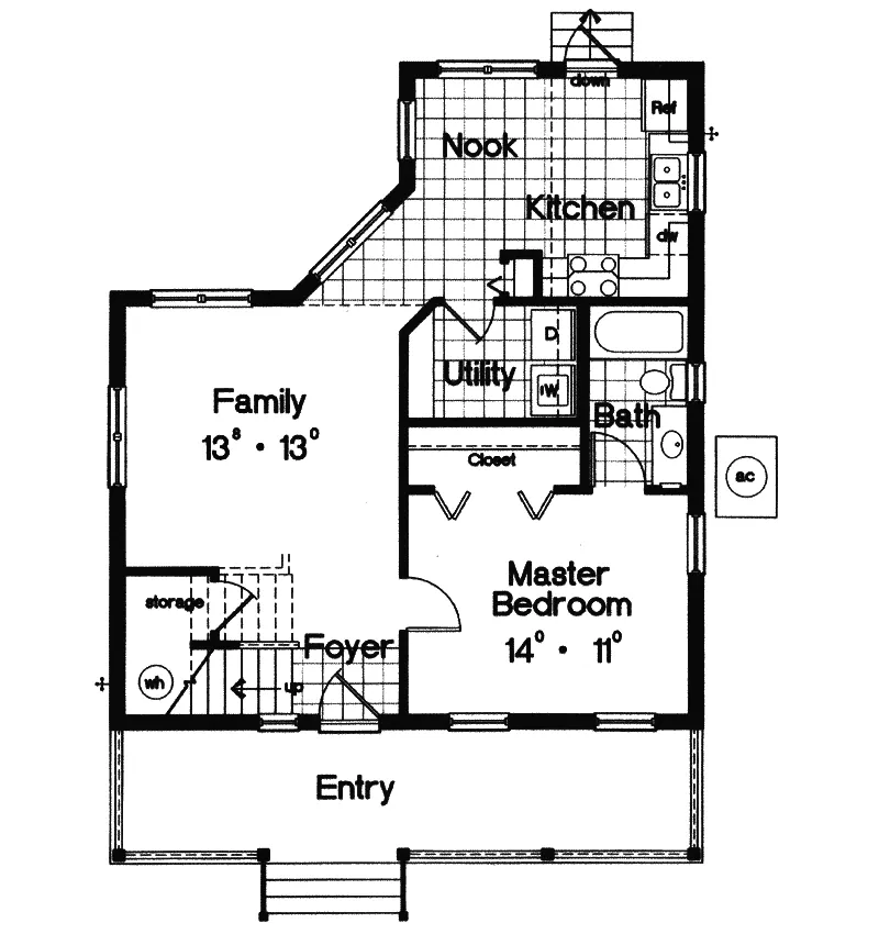 Southern House Plan First Floor - Sunrise Country Farmhouse 047D-0099 - Shop House Plans and More