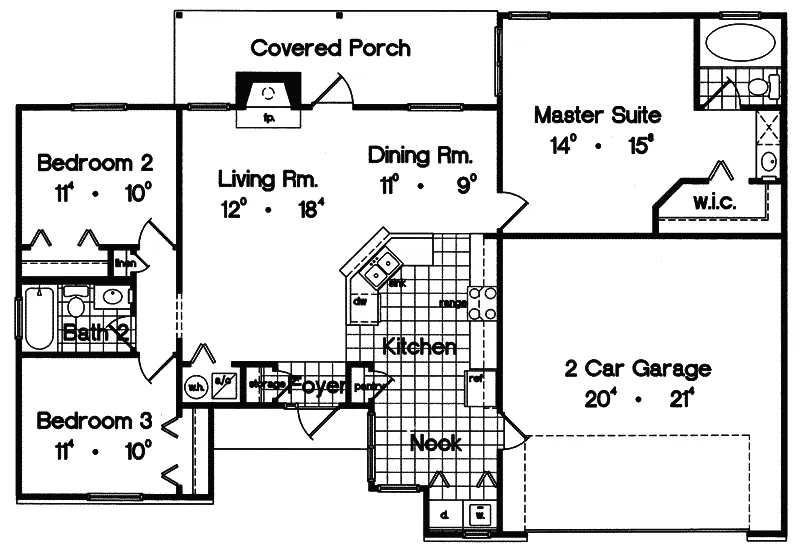 Ranch House Plan First Floor - Broward Ranch Home 047D-0101 - Search House Plans and More