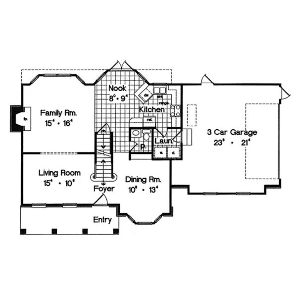 Greek Revival House Plan First Floor - Sawgrass Mill Colonial Home 047D-0108 - Shop House Plans and More