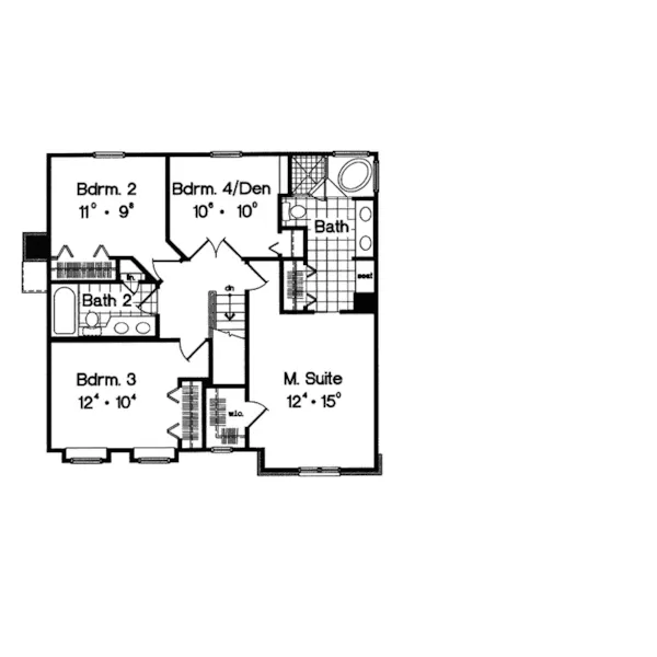 Greek Revival House Plan Second Floor - Sawgrass Mill Colonial Home 047D-0108 - Shop House Plans and More