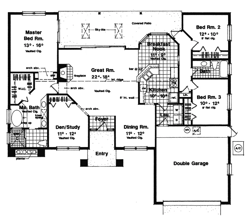 Rustic House Plan First Floor - Aventura Ranch Home 047D-0109 - Search House Plans and More