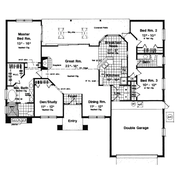 Ranch House Plan First Floor - Aventura Ranch Home 047D-0109 - Search House Plans and More