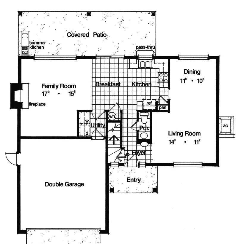 Mountain House Plan First Floor - Hallandale Traditional Home 047D-0112 - Search House Plans and More