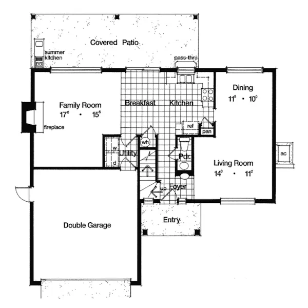 Mountain House Plan First Floor - Hallandale Traditional Home 047D-0112 - Search House Plans and More