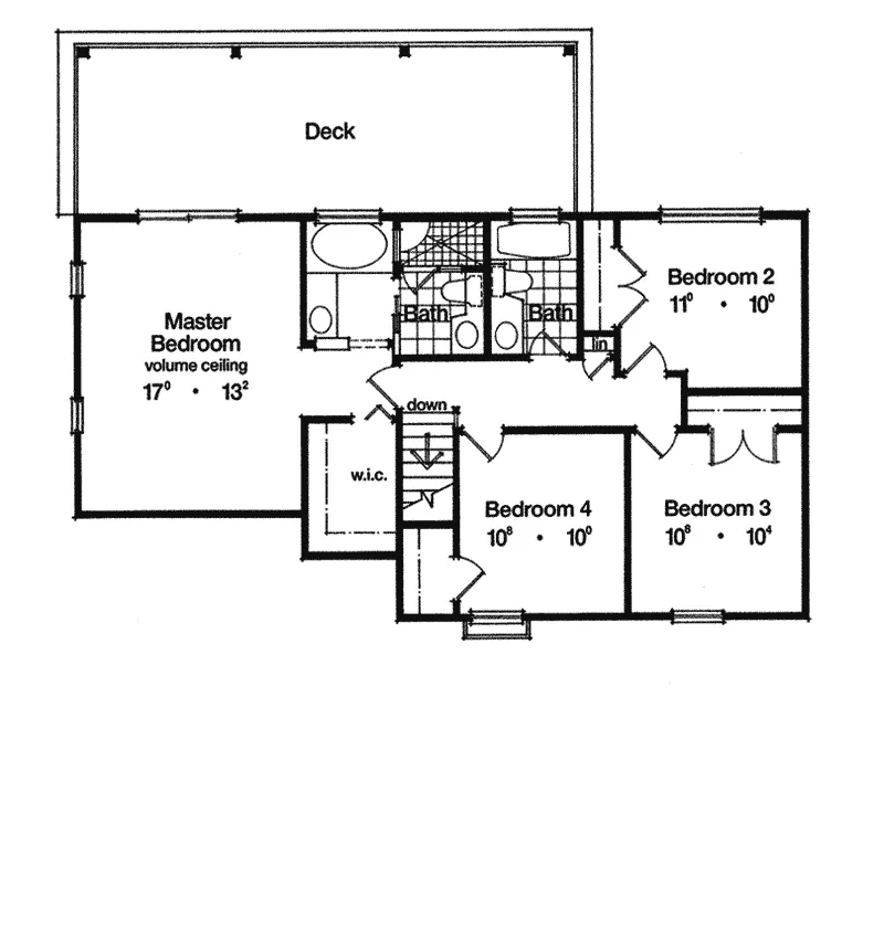 Mountain House Plan Second Floor - Hallandale Traditional Home 047D-0112 - Search House Plans and More