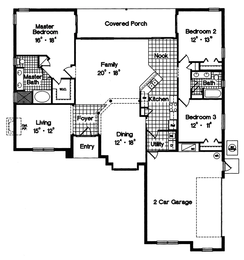 Waterfront House Plan First Floor - Biscayne Garden European Home 047D-0114 - Search House Plans and More